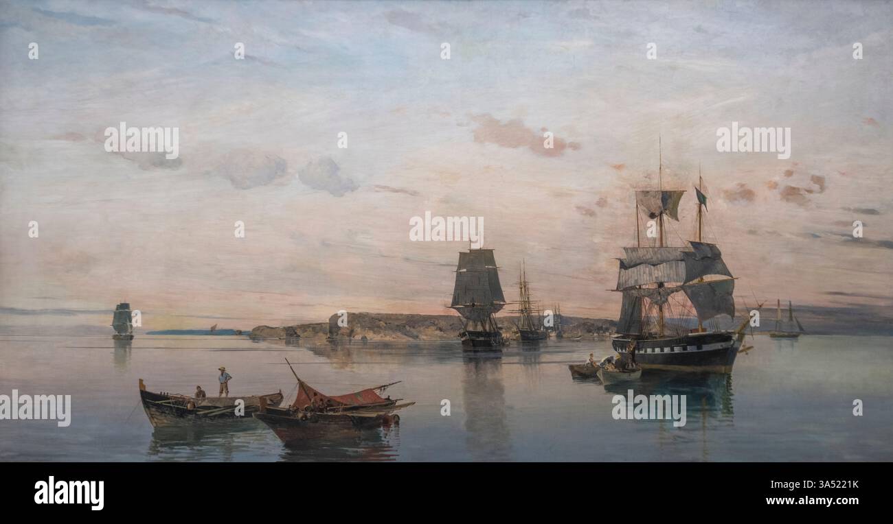 Konstantinos Volanakis: "Ships at Anchor" (1886-1890 Stock Photo - Alamy