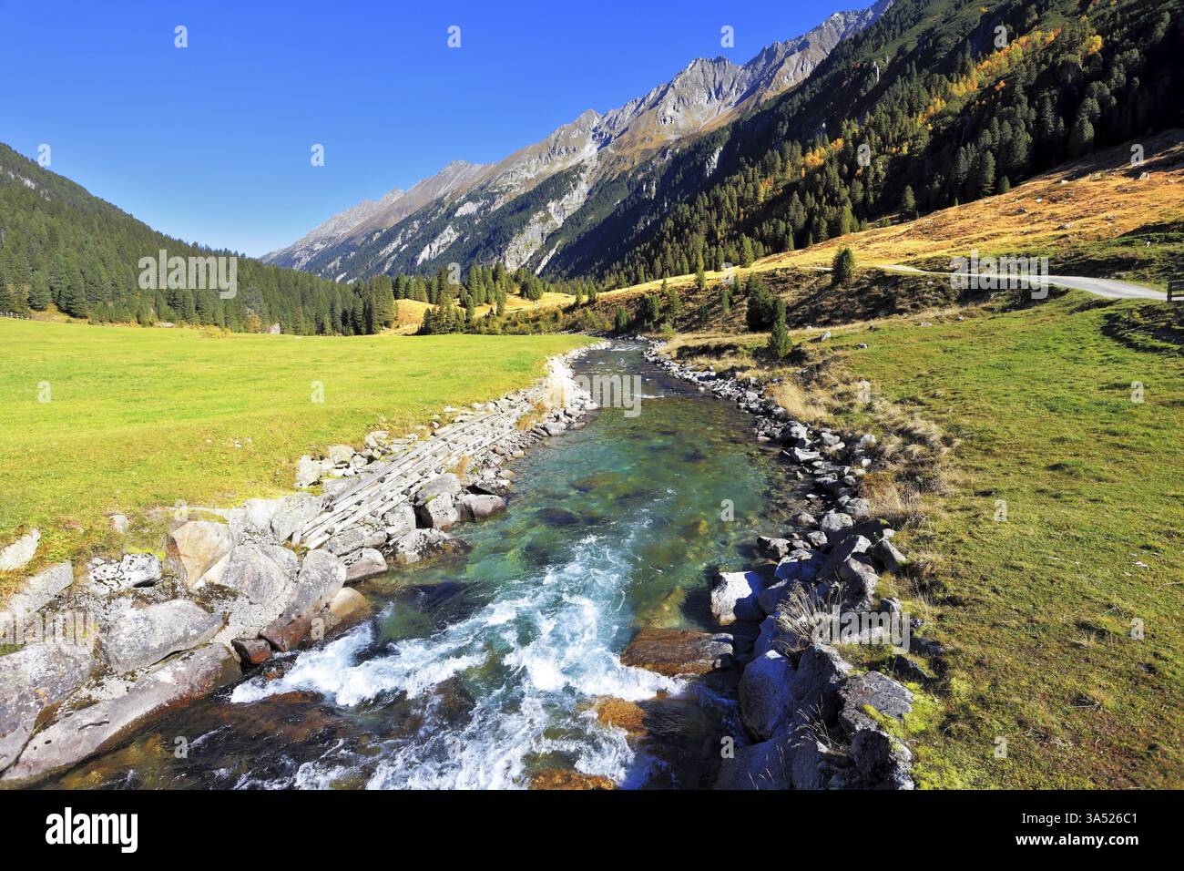 National Park Krimml Waterfalls in Austria. Headwaters of waterfalls ...