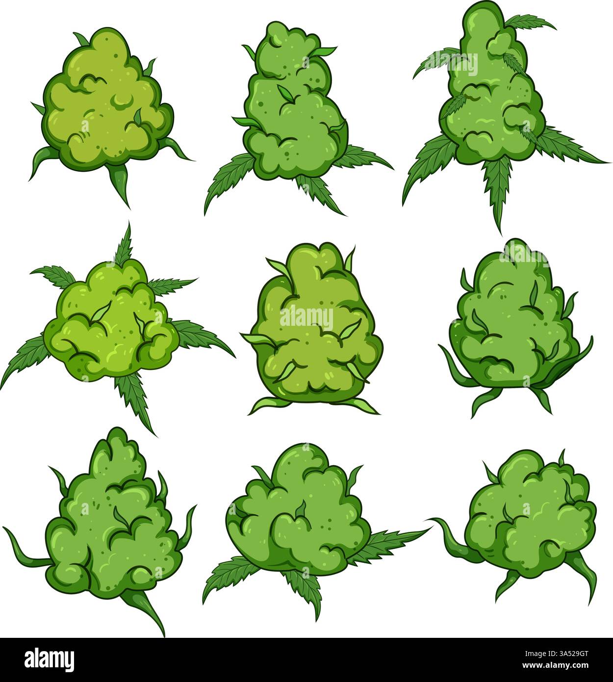 weed bud set cartoon vector illustration Stock Vector Image & Art - Alamy