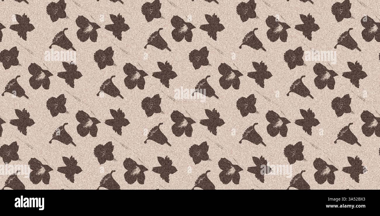 Mocha brown linen floral patterns seamless patterns border design ...