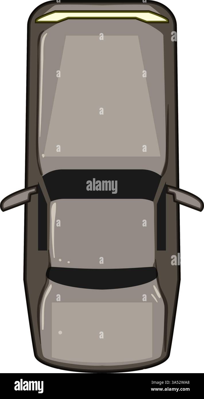 ride car top view cartoon vector illustration Stock Vector Image & Art ...