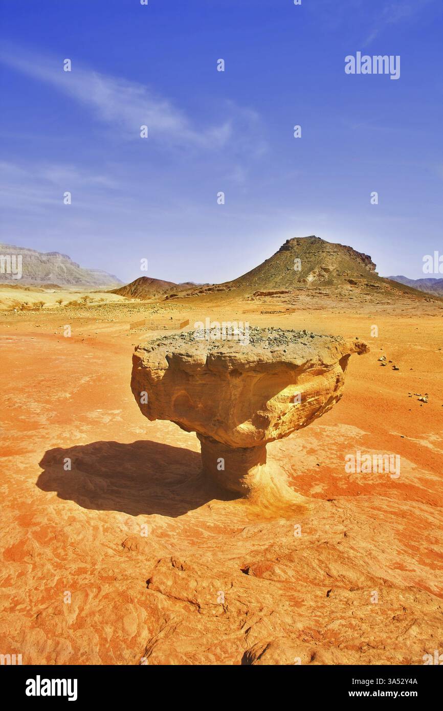 4 Massive Rocks Huge rock from red sandstone in the form mushroom in the heated desert ...