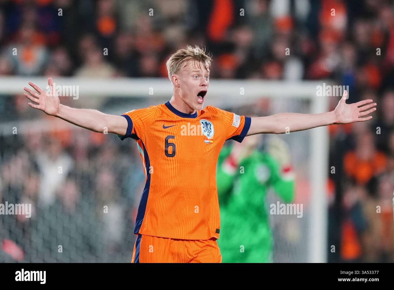 Netherlands Jan Paul Van Hecke Gestures During The UEFA Nations League netherlands-jan-paul-van-hecke-gestures-during-the-uefa-nations-league