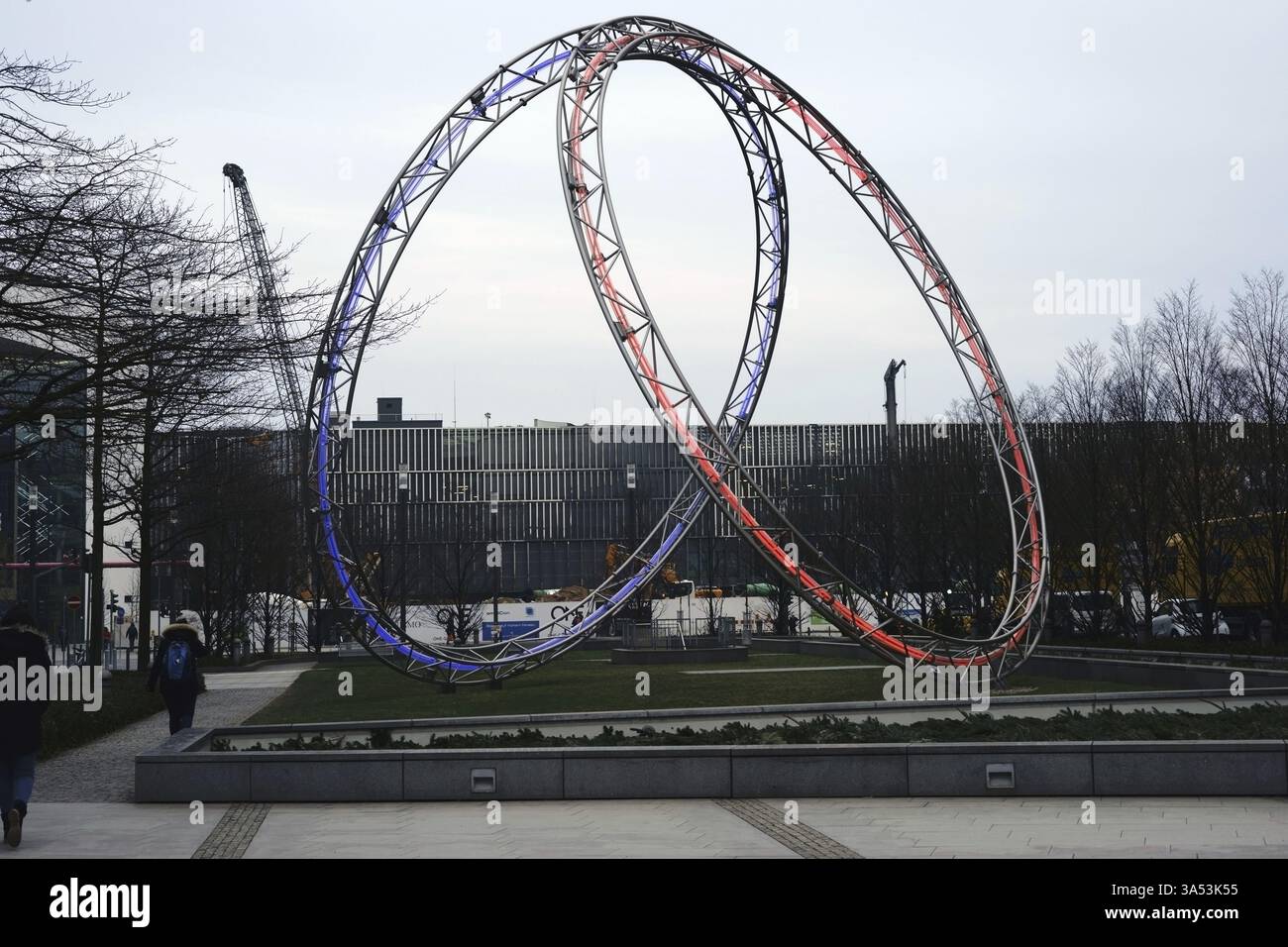 Pollux Rise Frankfurt, Germany - March 02, 2018: The light sculpture by Swiss ...
