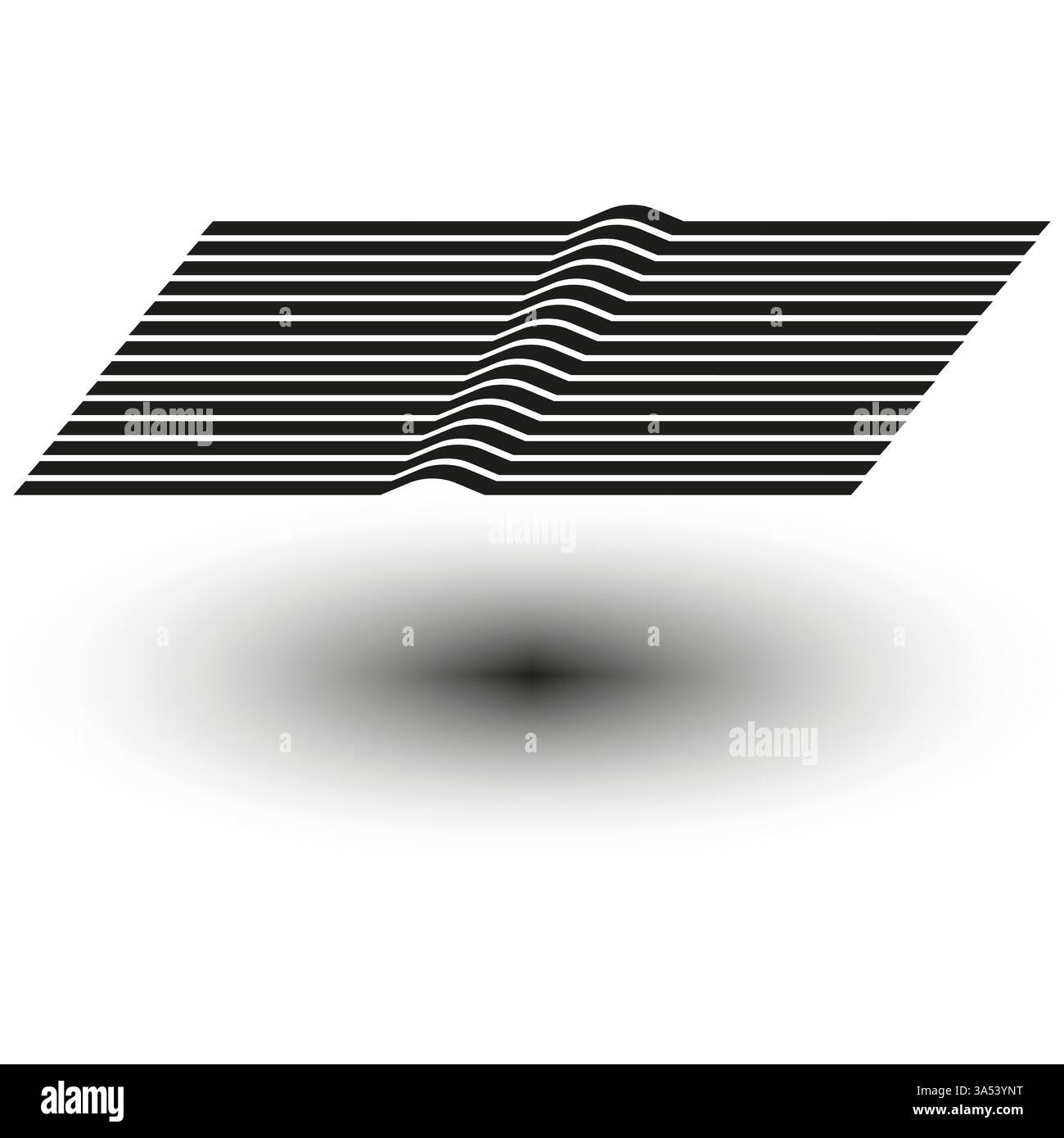 Striped surface effect. Optical wave illusion. Abstract depth design ...