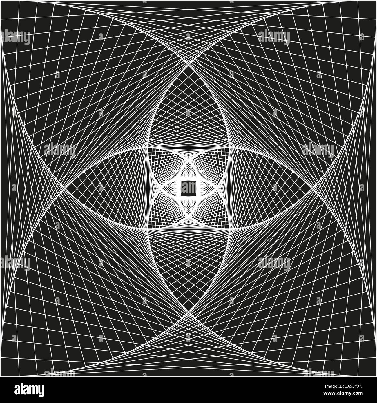 Wireframe grid. White geometric pattern. Abstract perspective. Vector ...