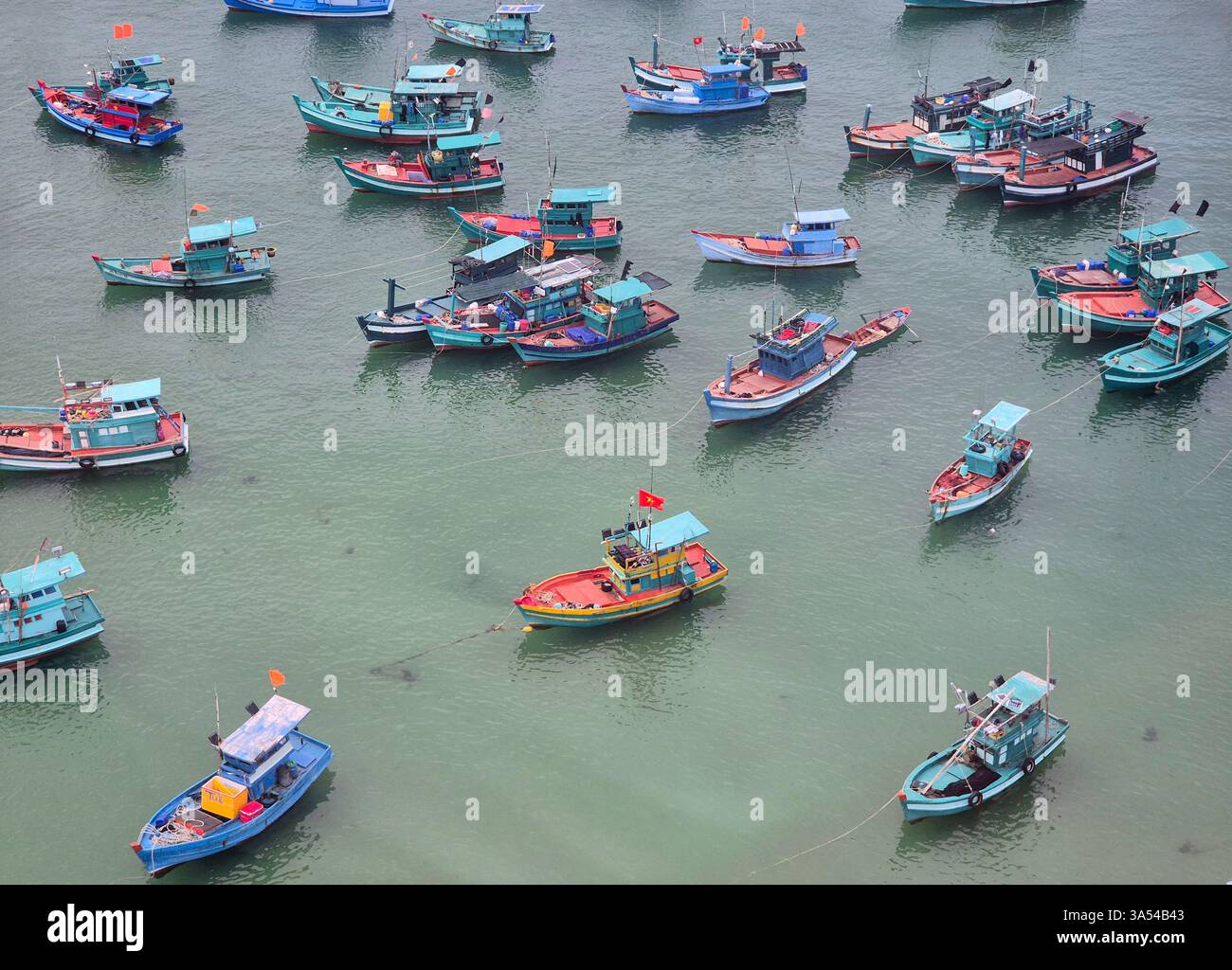 A colorful fishing village in Vietnam. - Smartphone Captured Stock Image