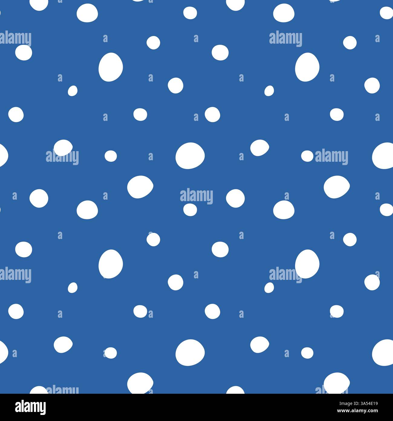 Abstract polka dot seamless pattern. Blue dots on white background ...