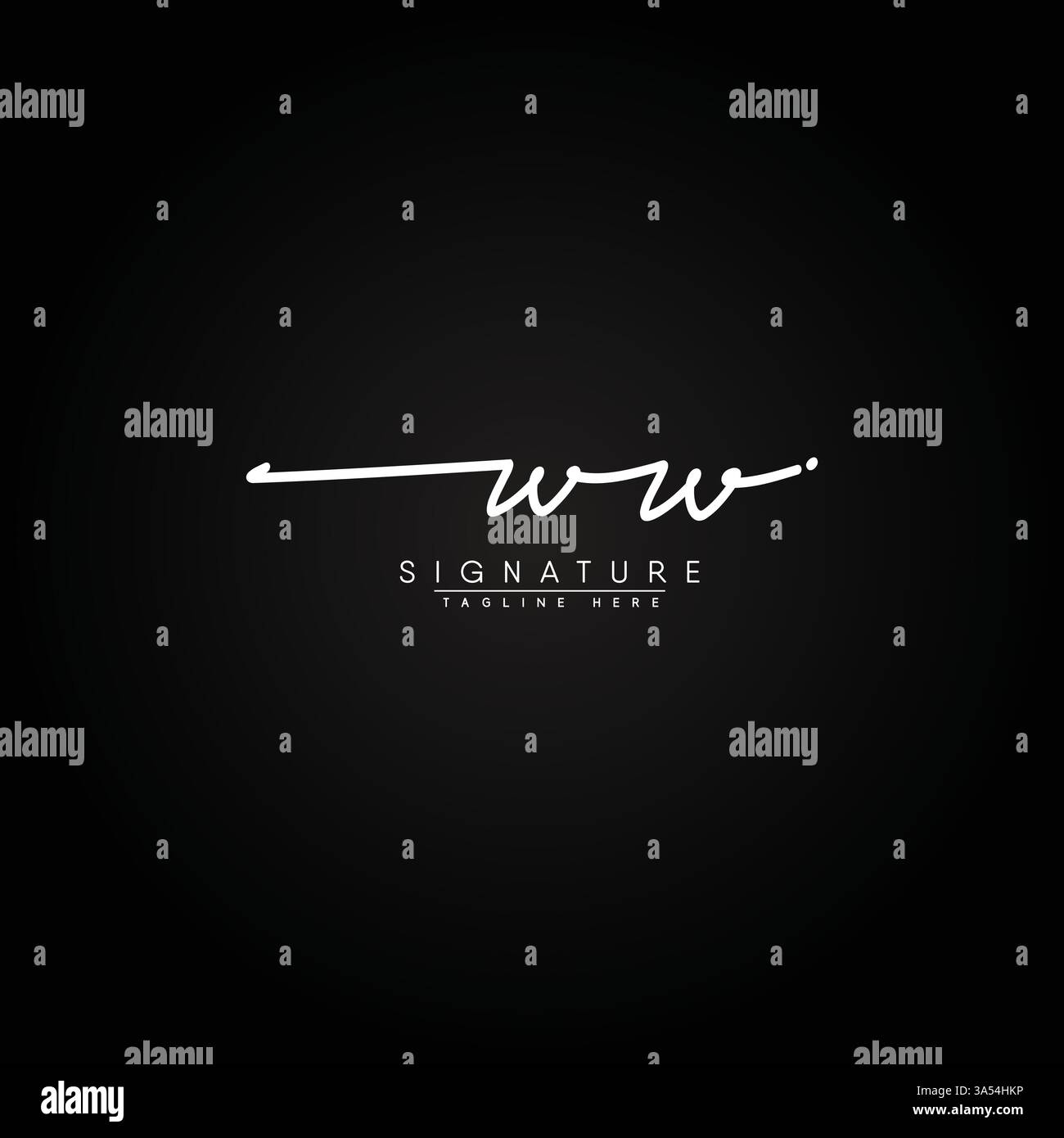 Simple Signature Logo for Alphabet WW - Handwritten Signature for ...