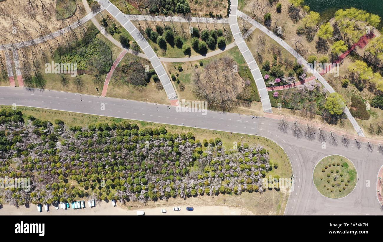 Aerial Photo Shows The Spring Scenery Of The Furong Lake In Xuchang 