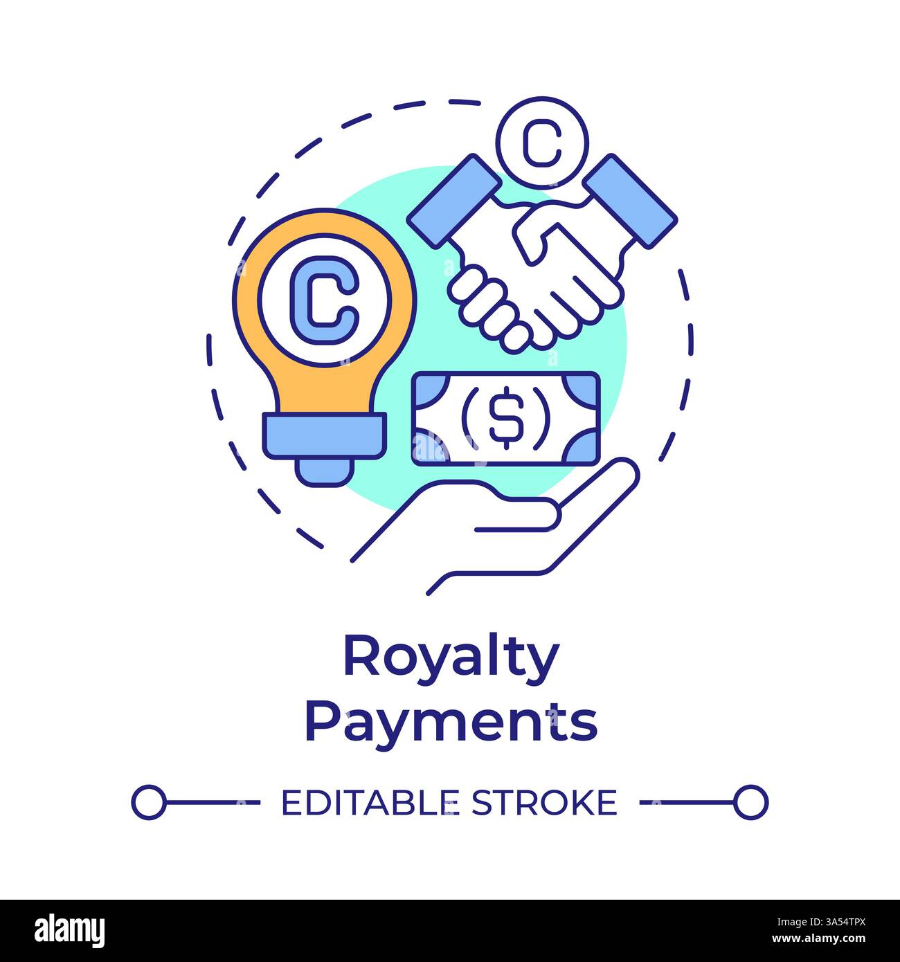 Royalty payments multi color concept icon Stock Vector Image & Art - Alamy