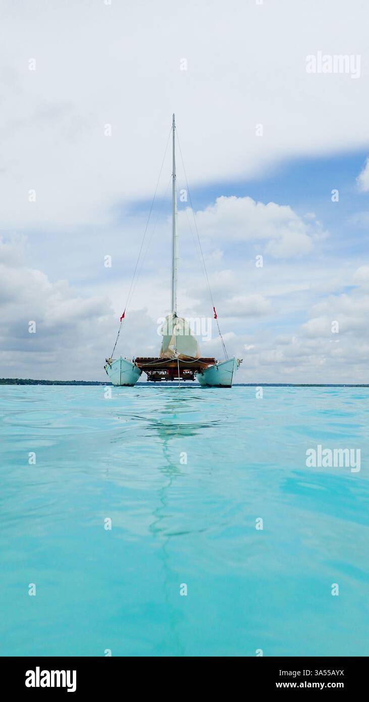 Blue water and blue skies Stock Photo - Alamy
