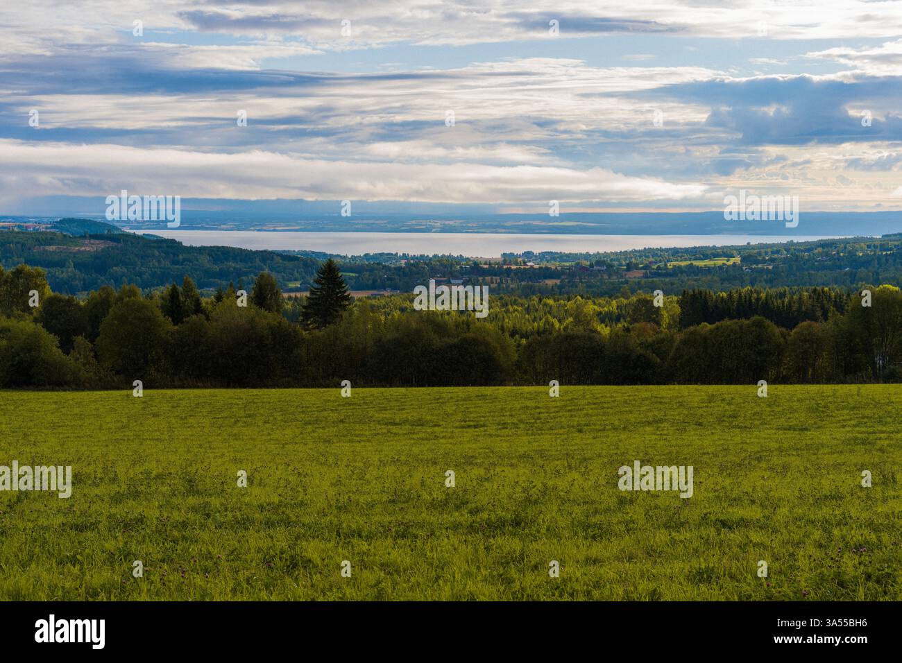 View towards Lake Mjøsa Stock Photo - Alamy
