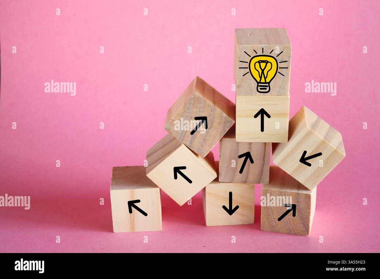 complex messy management or organization, buiness distraction,chaotic decision tree, complicated business process and searching for ideas and innovati Stock Photo