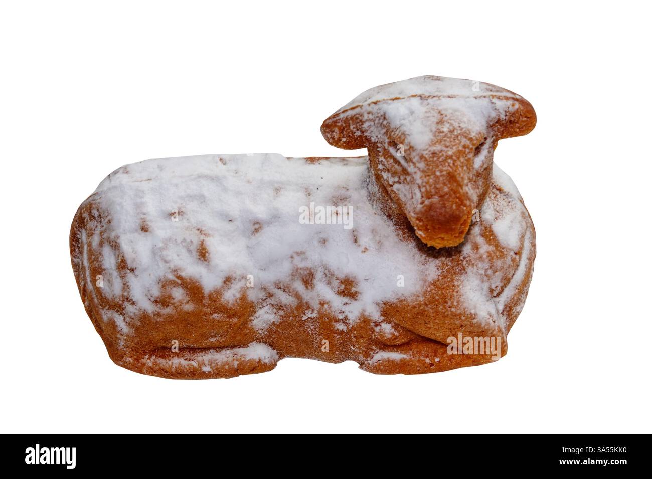 Easter lamb cake isolated on white background Stock Photo
