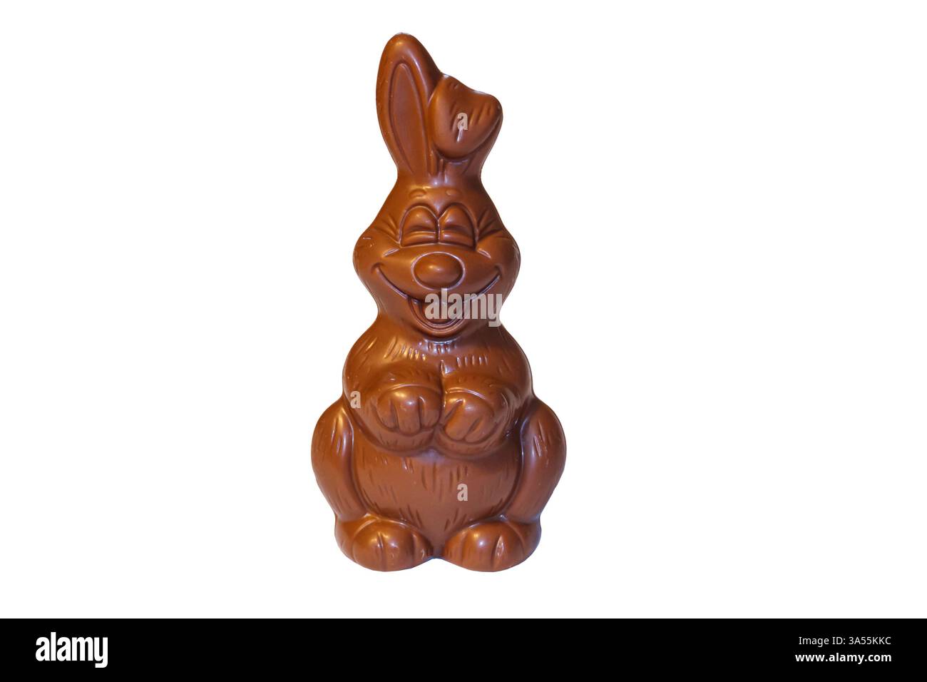 Easter chocolate bunny isolated on white background Stock Photo