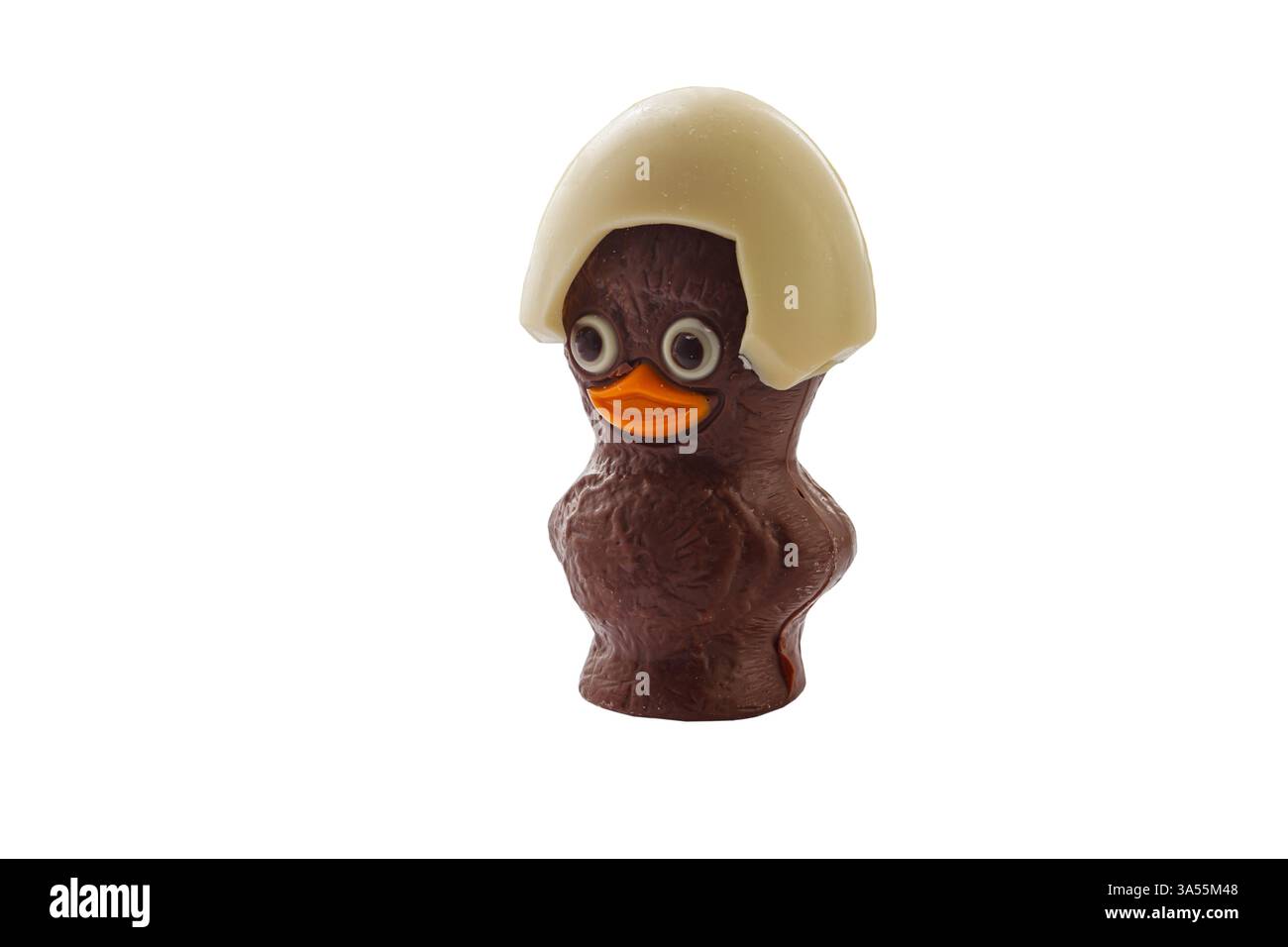 Chocolate duckling isolated on white background Stock Photo
