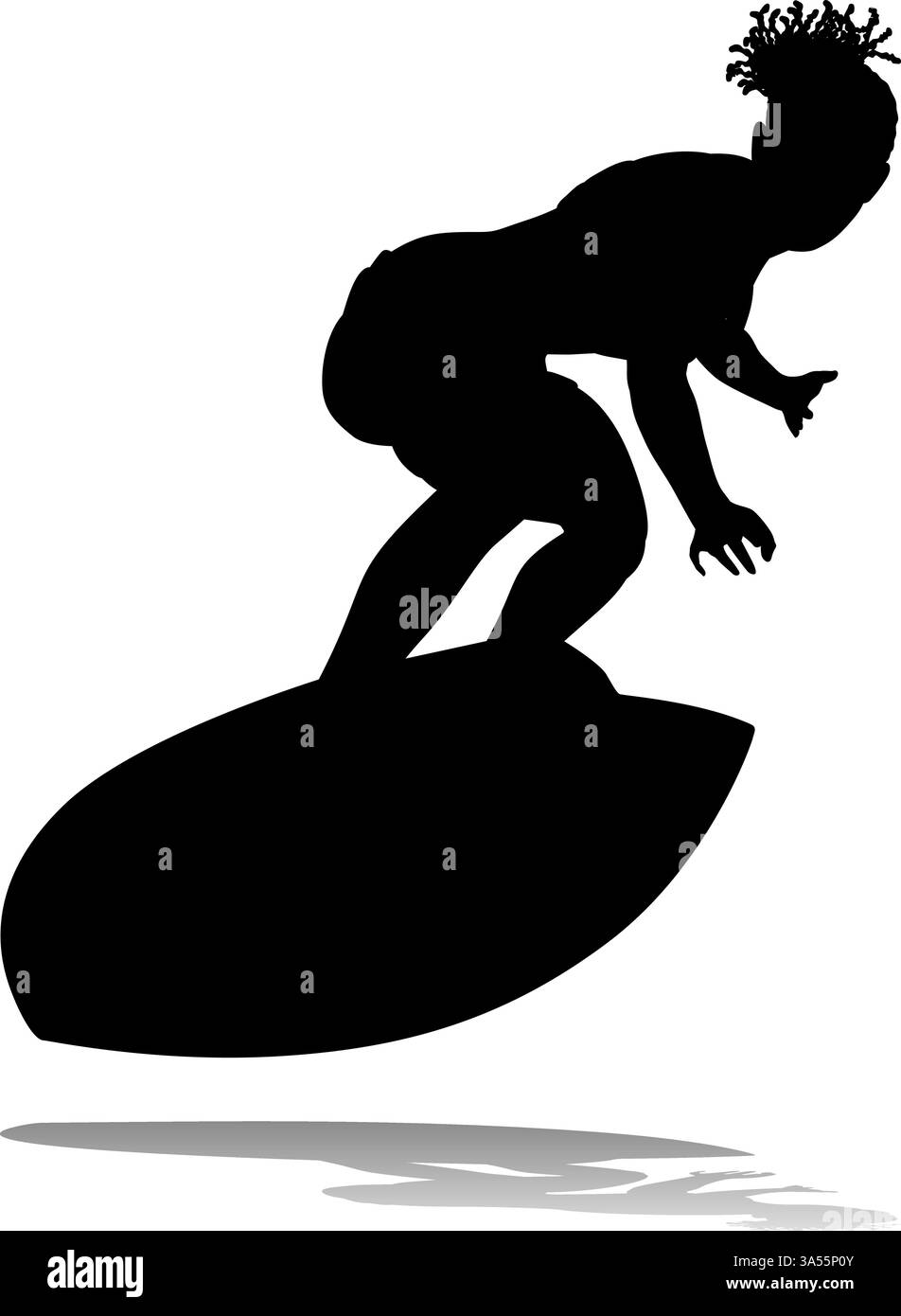 Woman Surfer Surfboard Female Surfer Silhouette Stock Vector Image ...