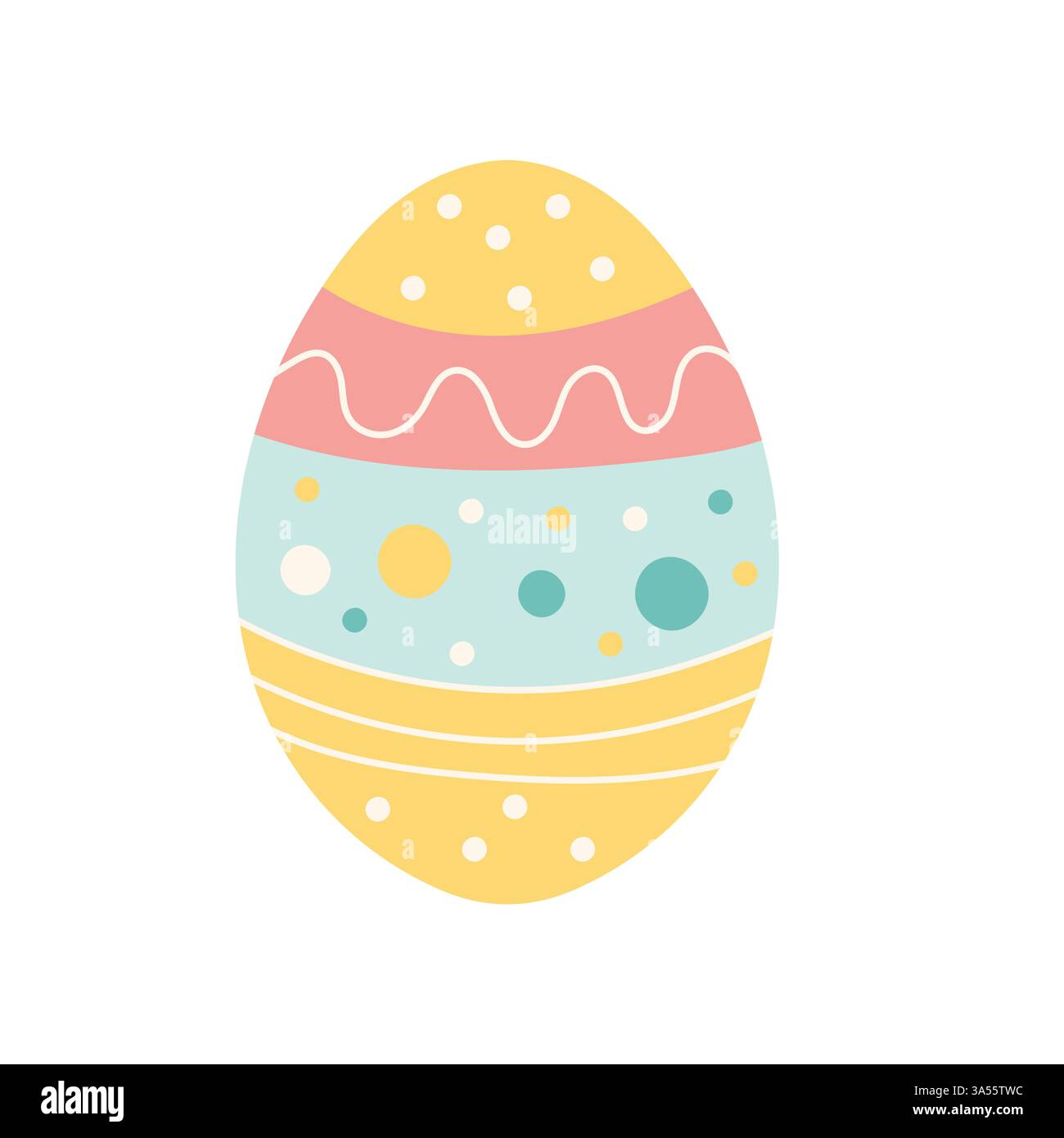 Colorful Easter Egg with Decorative Patterns  Cute Holiday Art Stock Vector