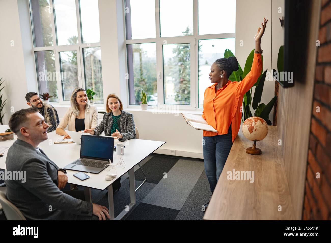 Coworkers team sitting laptops hi-res stock photography and images - Alamy