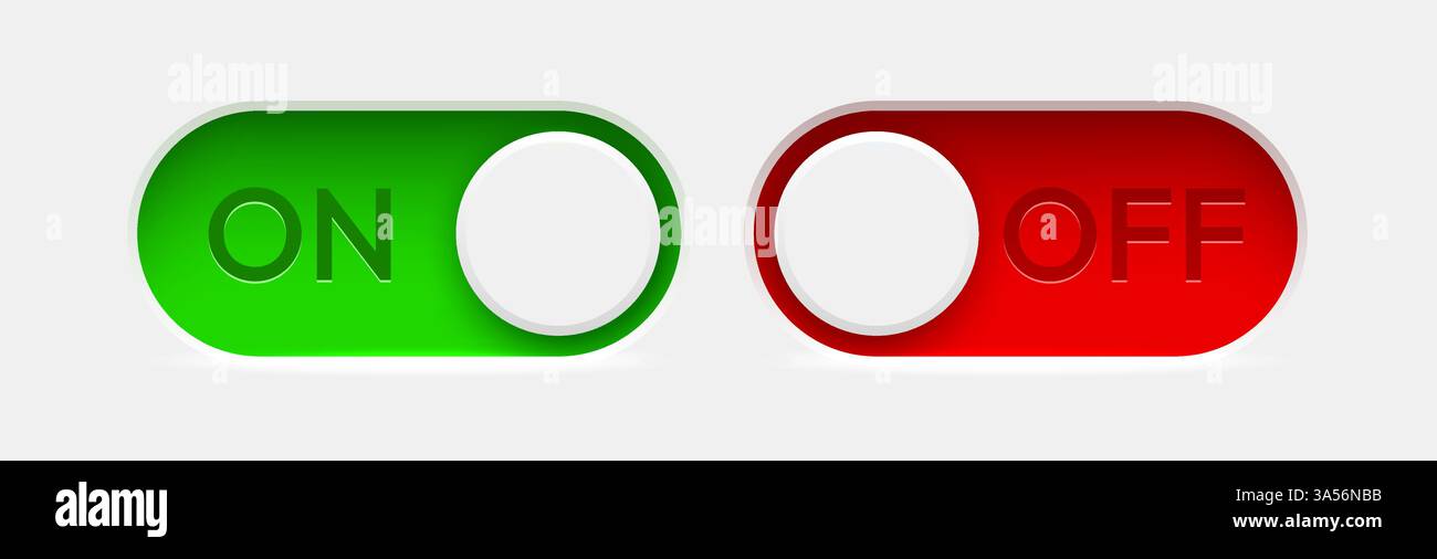 On and Off toggle switch buttons. Material design switch set. Vector ...