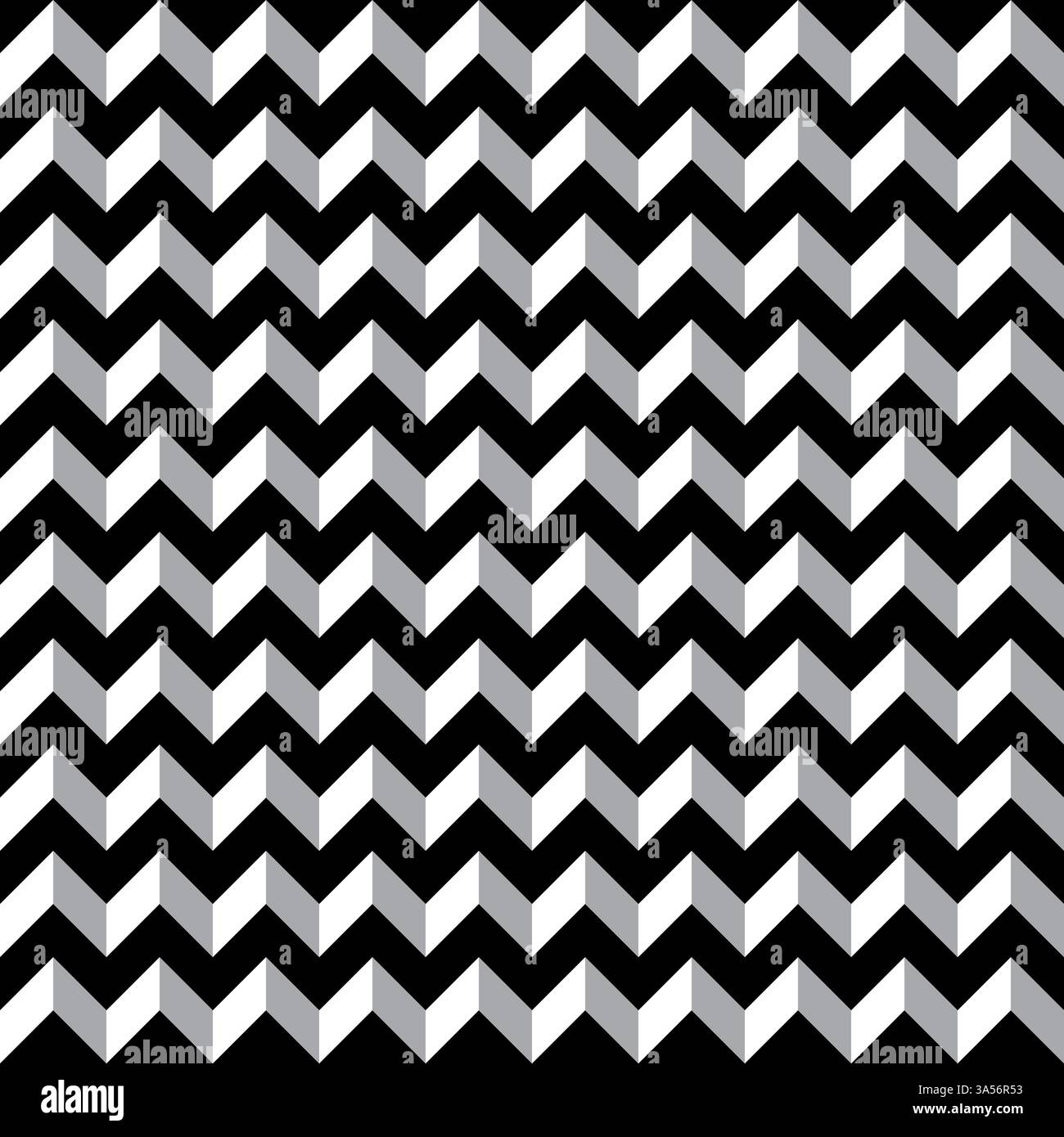 Black & white contour abstract geometrical seamless pattern background Stock Vector