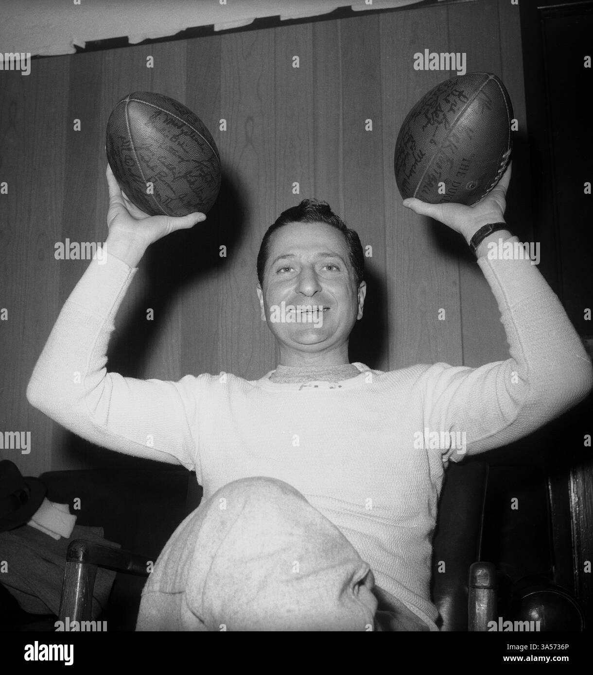 Head coach of the New York Giants, Al Sherman in his office at Yankee ...