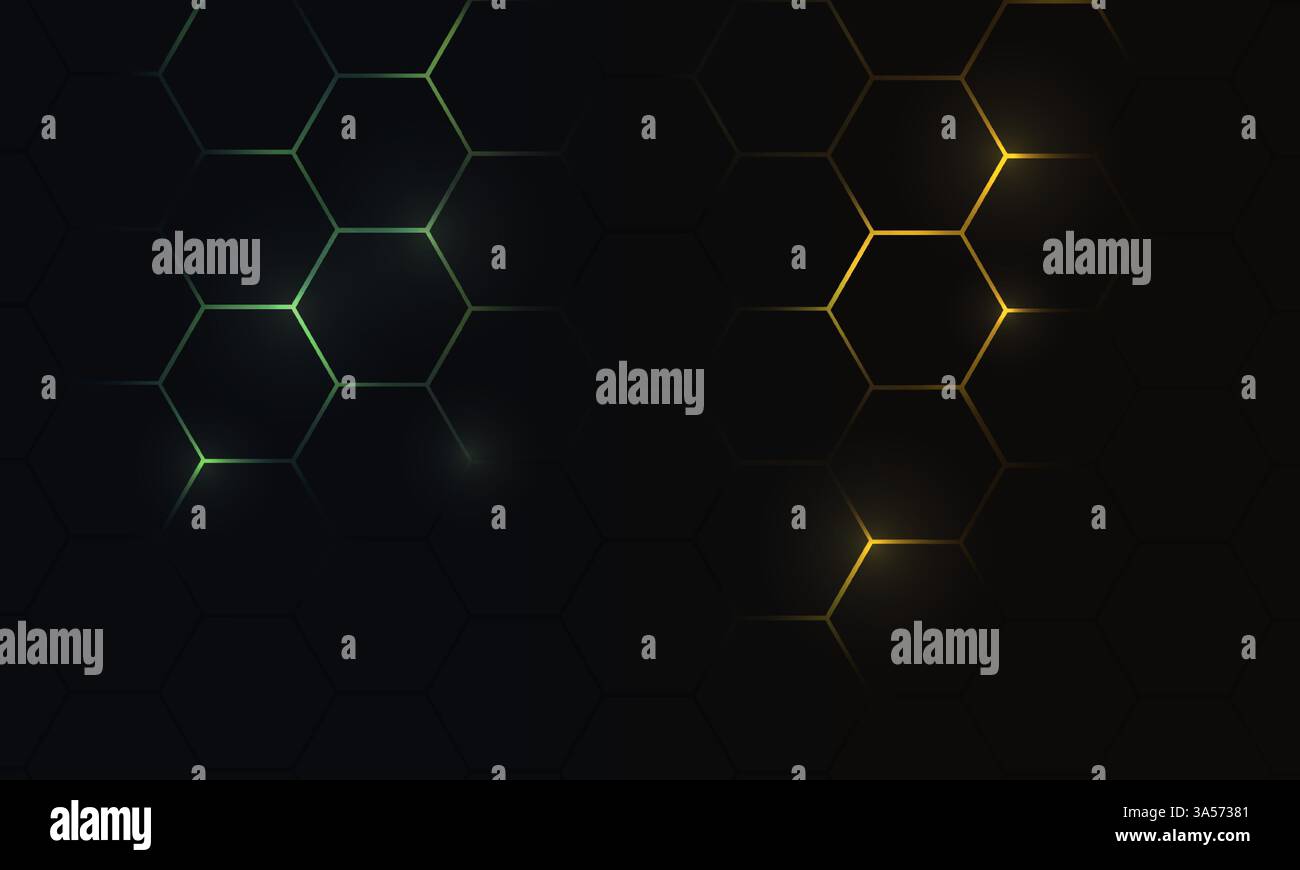 Hexagonal technology futuristic dark vector abstract background with ...