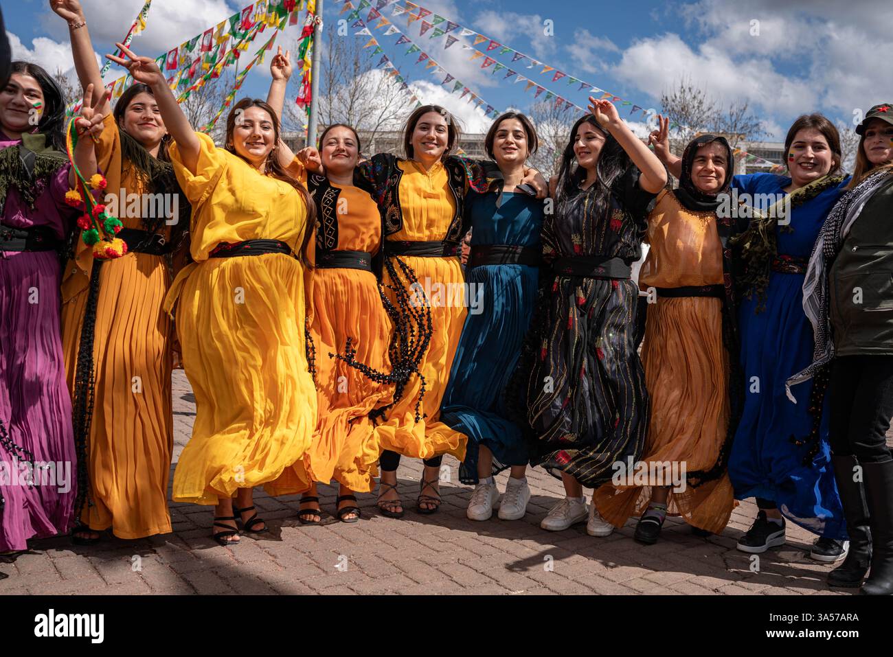 Halay High Resolution A group Kurdish women dance a halay in traditional clothes during the ...