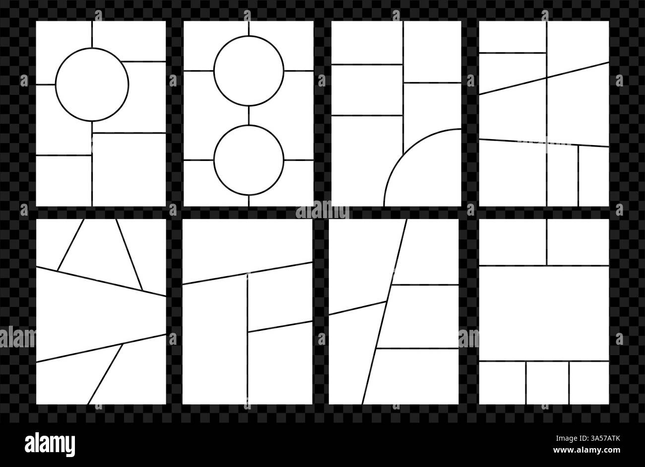 Set of Grid template for photo collage. Vector mood board. Page with ...
