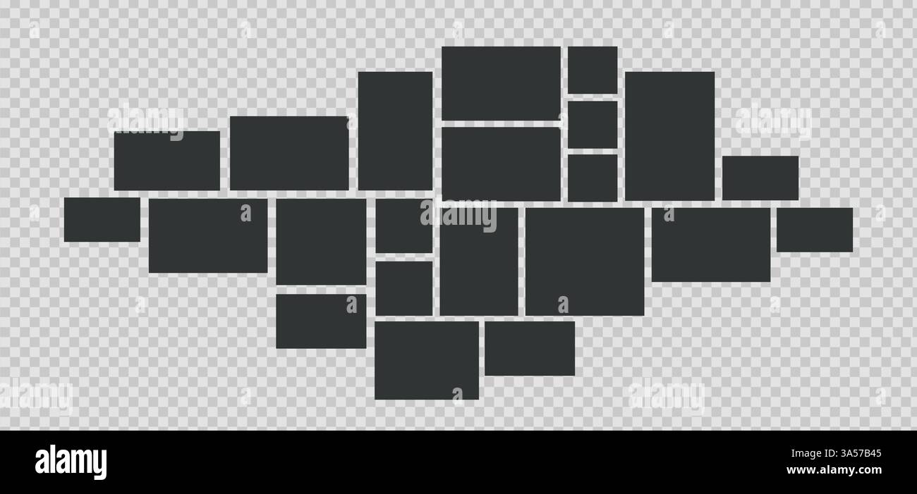 Template for photo collage. Composition with frames for pictures ...