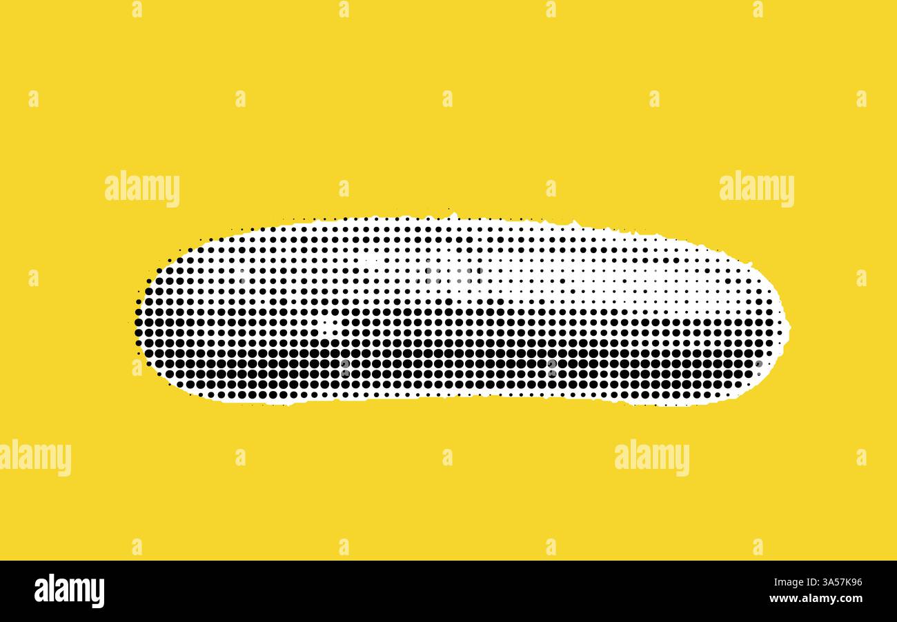 Minimalist Black and White Dotted Shape on Yellow Background Stock Vector