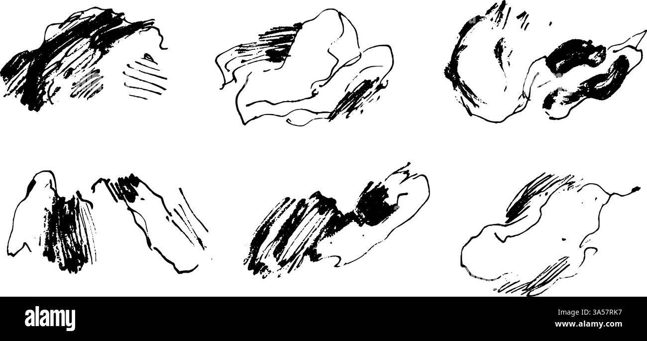 Abstract Black and White Ink Brush Strokes Stock Vector Image & Art - Alamy