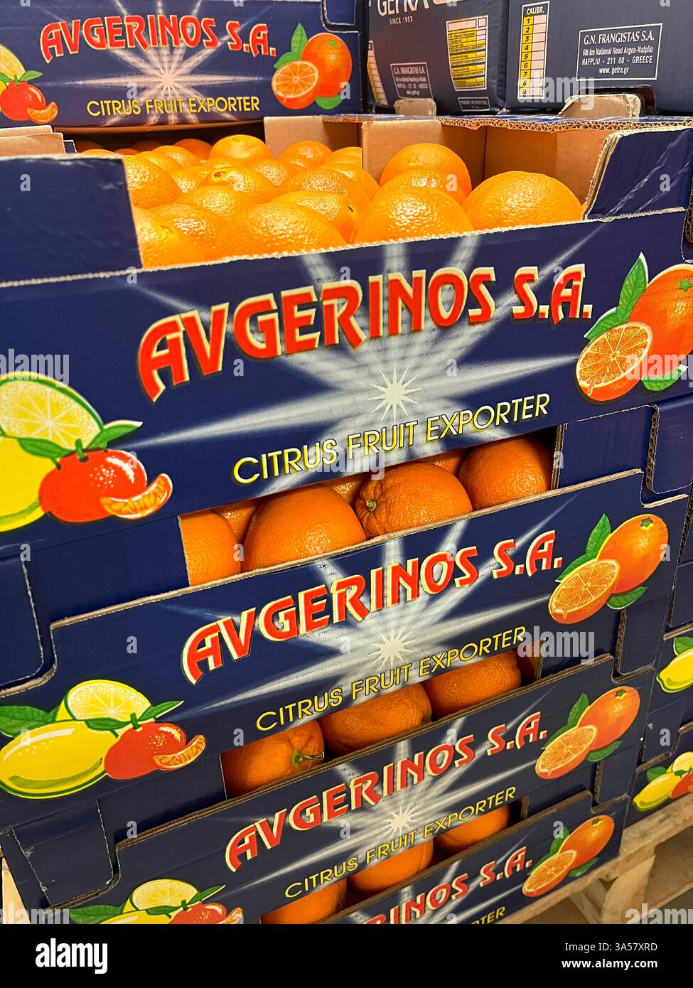 Avgerinos, fruit supplier, Greek supplier, fruit industry, business, agriculture, food supply, logistics, fruits storage, distribution, supply chain - Smartphone Captured Stock Image