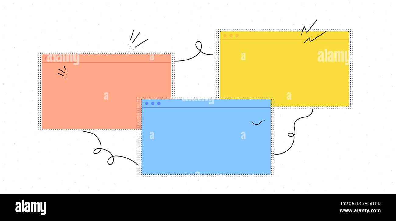 Online meeting window on computer screen. Vector collage with ...