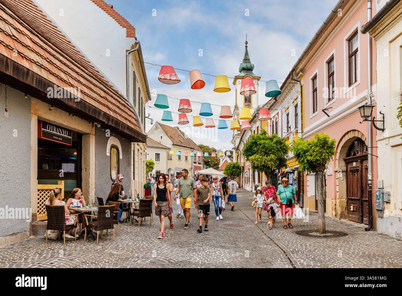 People in the street, Szentendre, Hungary Stock Photo