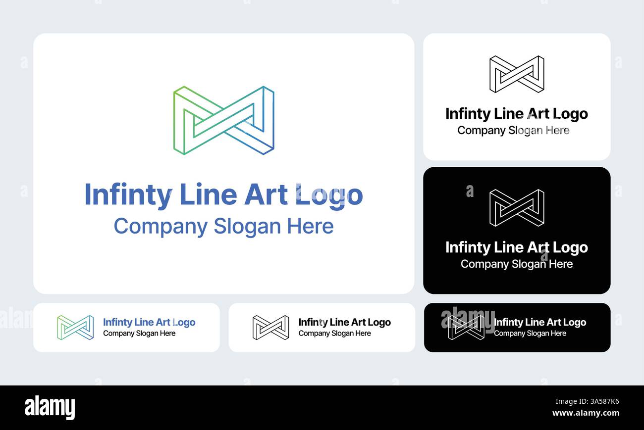 Infinity Line Art Logo: Elegant and Timeless Minimalist Design Stock ...