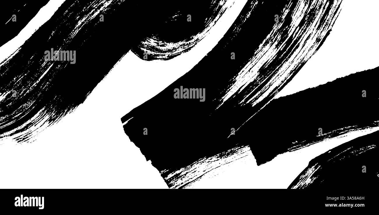 Dynamic Black and White Brush Strokes Stock Vector Image & Art - Alamy