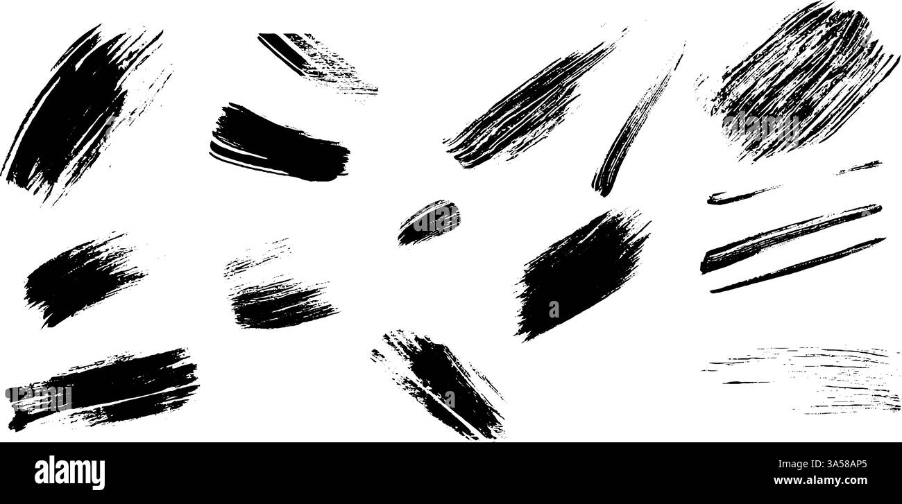Collection of Black Paint Brush Strokes Stock Vector Image & Art - Alamy
