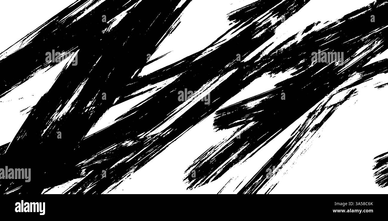 Dynamic Black and White Brush Stroke Abstract Stock Vector Image & Art ...