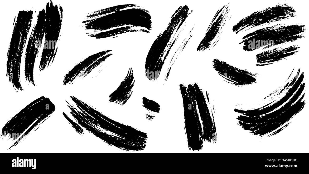 Bold Black Brush Strokes on White Background Stock Vector Image & Art ...
