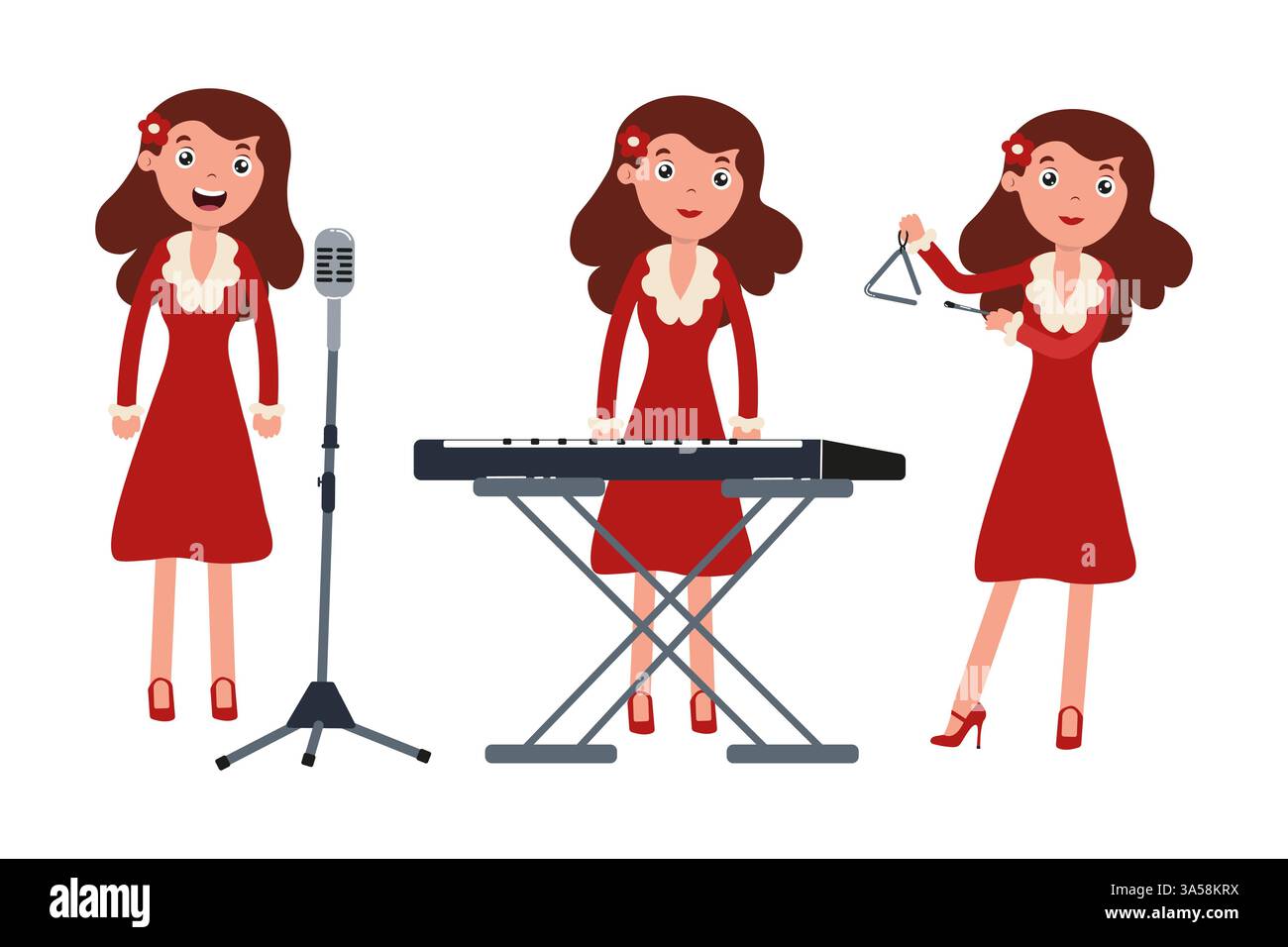 Musician instruments woman singer Stock Vector Images - Alamy