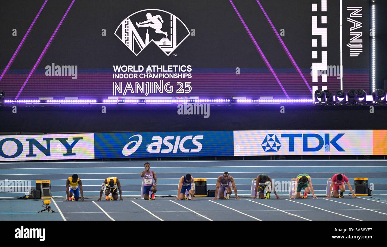 Start of the men’s 60m sprint at the World Athletics Indoor ...