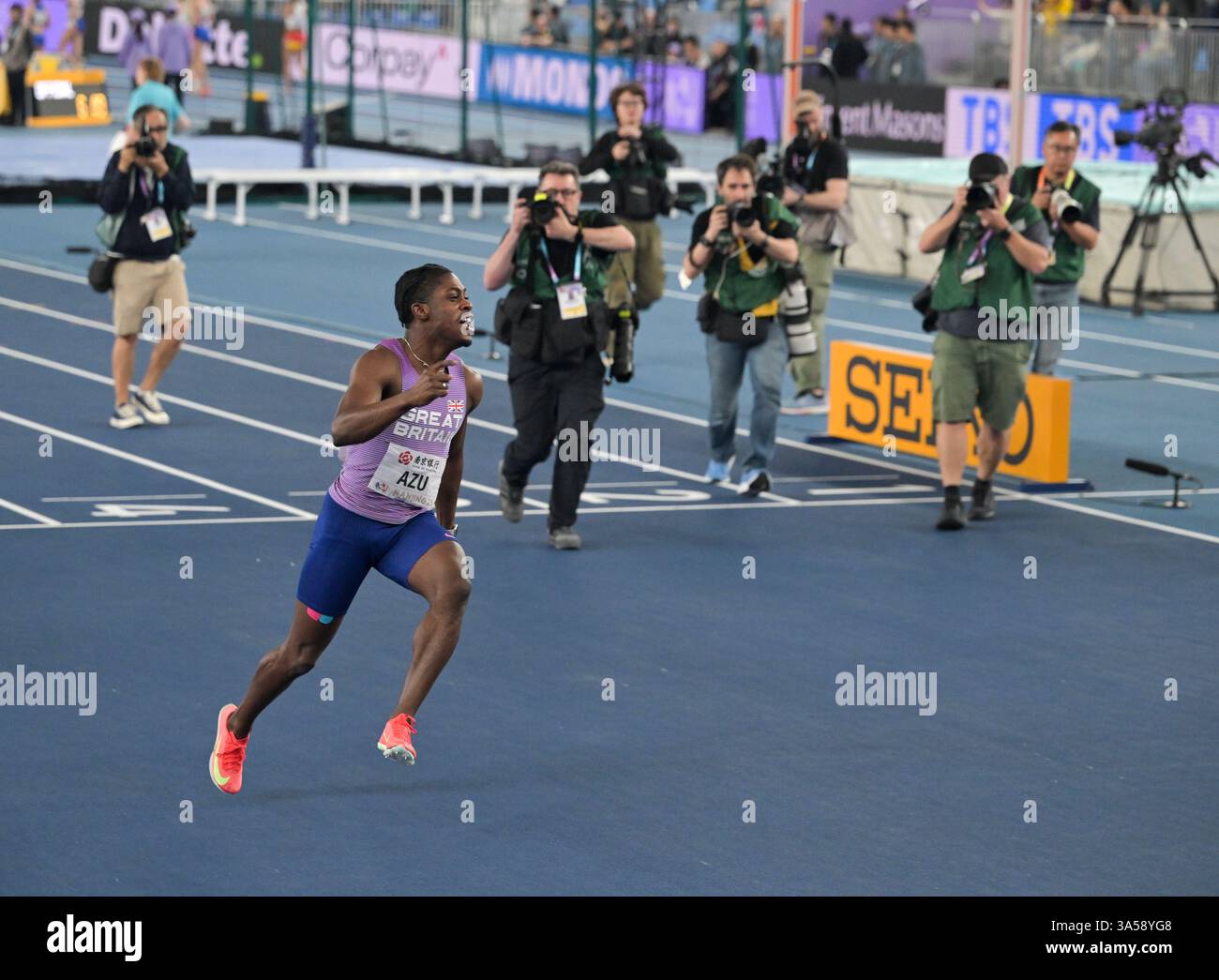 Jeremigh Azu wins the men’s 60m sprint and becomes world indoor ...