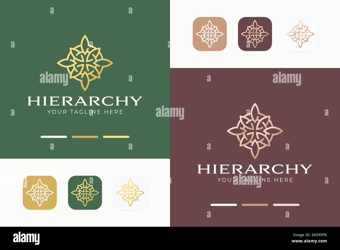 Abstract Logo Luxury Linear Ornate Balance Concept Classical Decorative Stock Vector