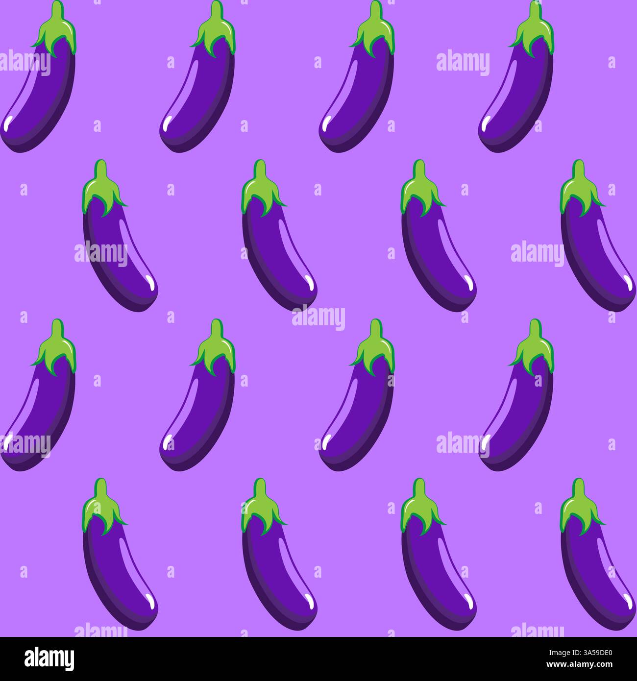 Eggplant stock vector seamless pattern on purple background wallpaper, pattern, web, blog, surface, textures, graphic & printing Stock Vector