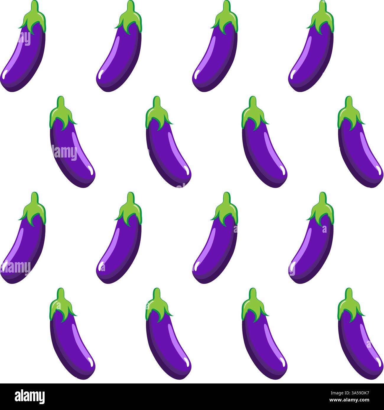 Eggplant stock vector seamless pattern on white background wallpaper, pattern, web, blog, surface, textures, graphic & printing Stock Vector