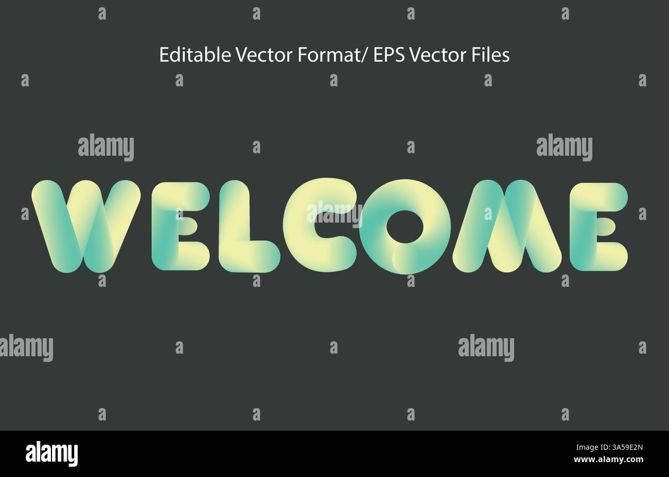 Text Style in Vector Wow text soft rounded bold gradient background Stock Vector
