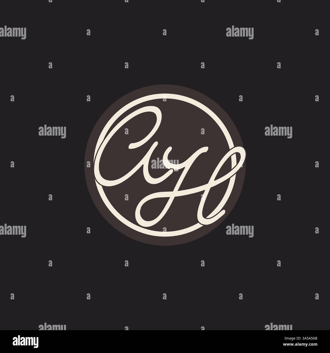 Initial letter AH monogram logo with simple and creative cirle line design ideas vector graphic Stock Vector