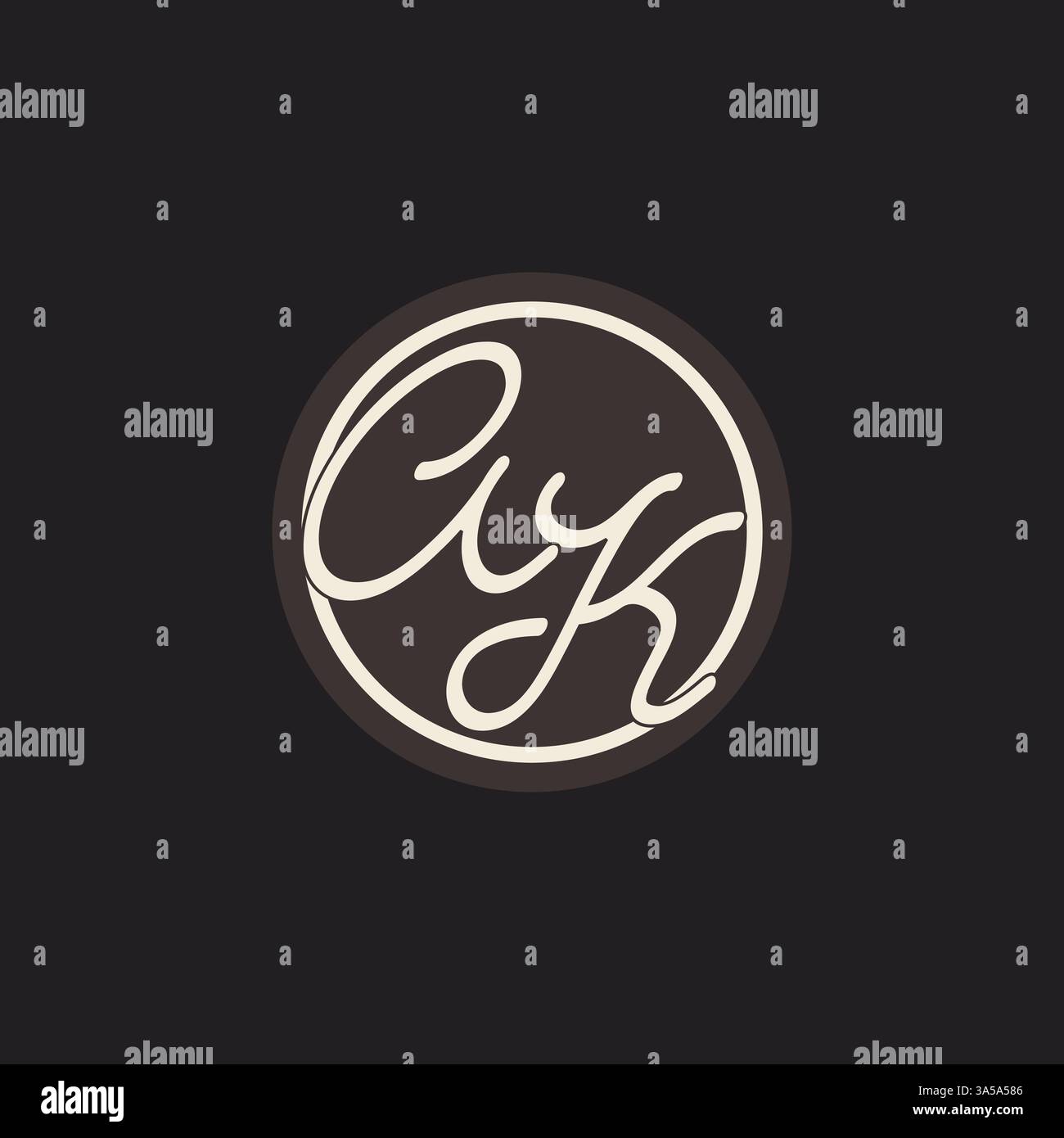 Initial letter AK monogram logo with simple and creative cirle line design ideas vector graphic Stock Vector